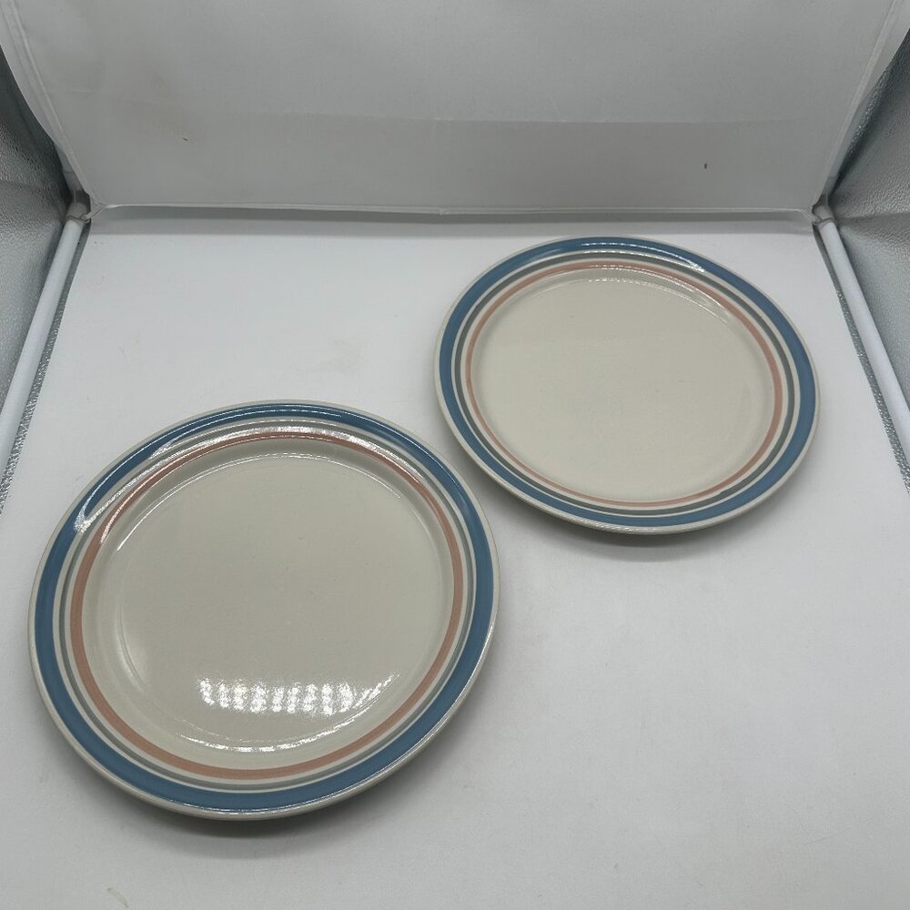 2 International Streamlines Coronado Stoneware Dinner Plates 10 3/4